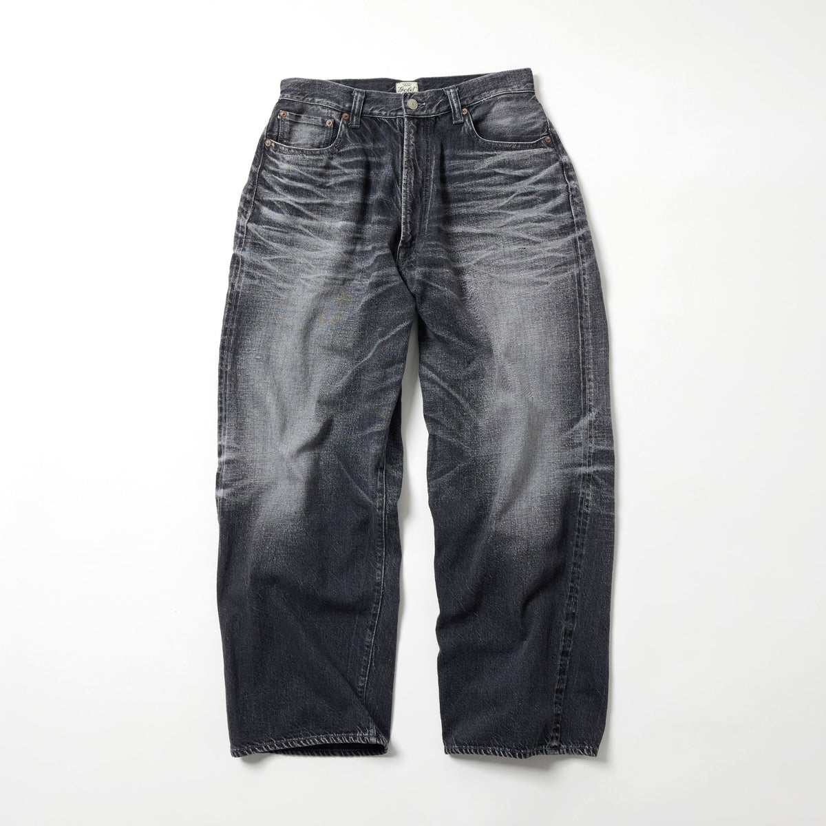 GL42621H / RECYCLED WASTE SUVIN COTTON YARN 11.5oz. DENIM 5POCKET WIDE PANTS VINTAGE WASHED
