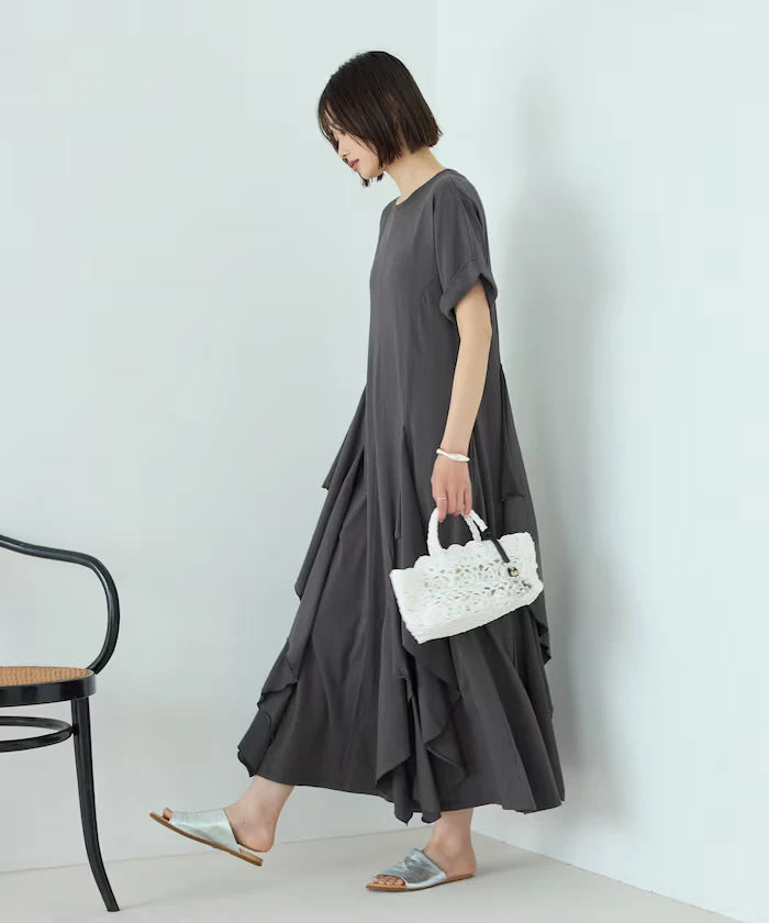Organic Cotton Draped Flare Dress