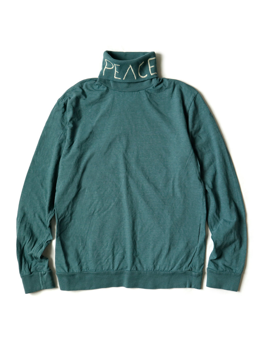 18.5/- Tenjiku High Neck Long T (PEACE embroidery)