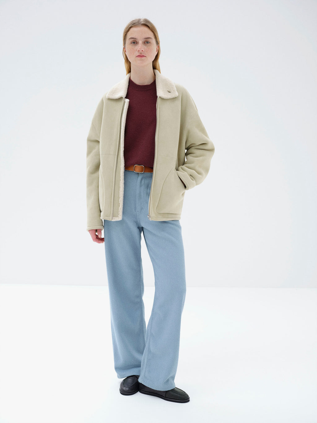 MERINO MOUTON ZIP BLOUSON