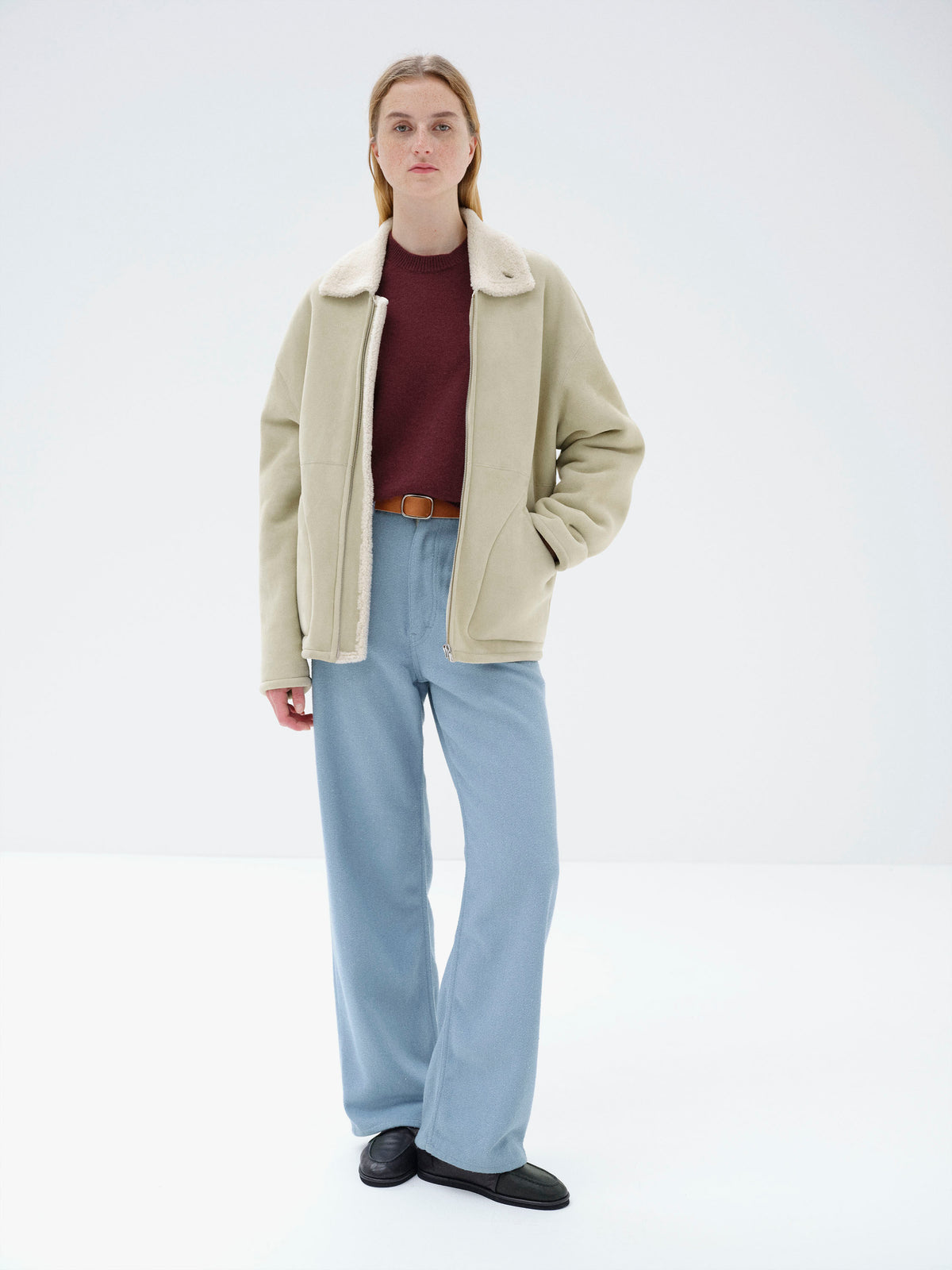 MERINO MOUTON ZIP BLOUSON