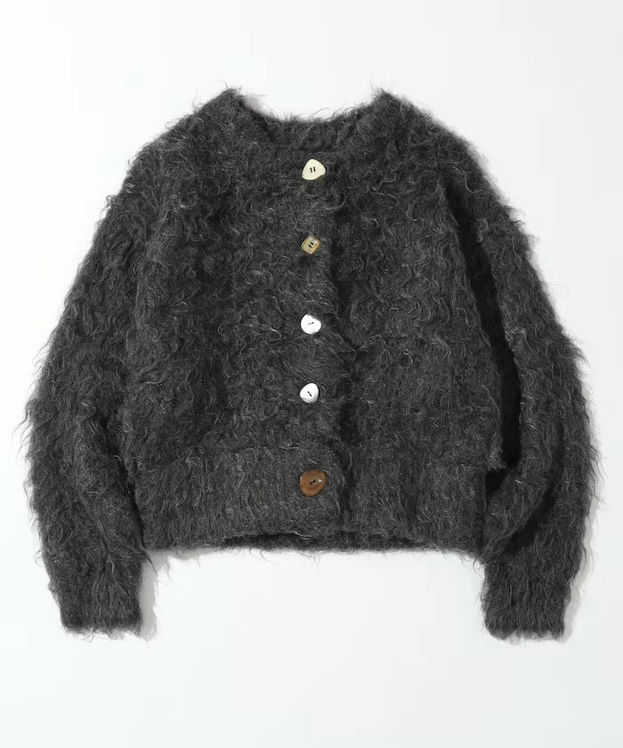Variation Button Shaggy Knit Cardigan