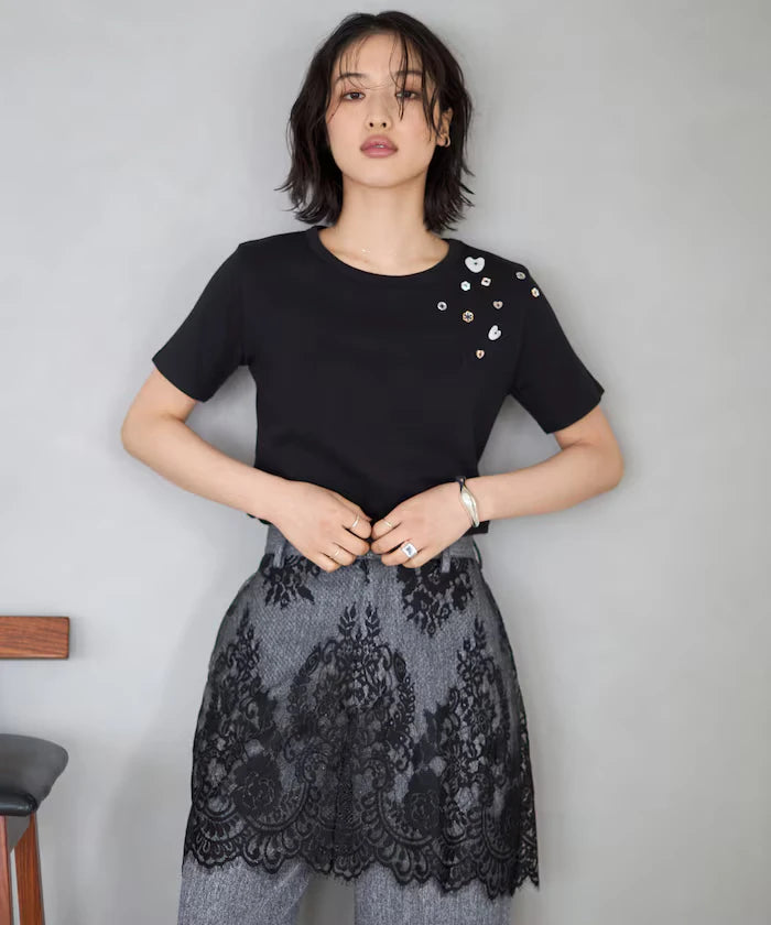 Many Button Cotton Modal Short Sleeve T-Shirt