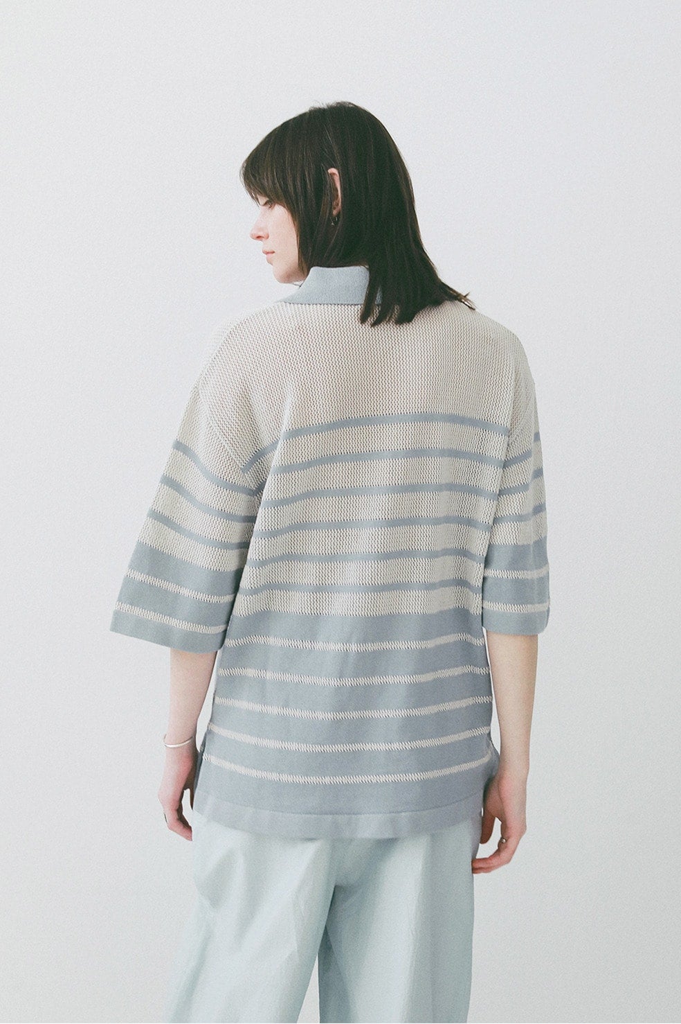 HALF SLEEVE OVER KNIT SHIRT