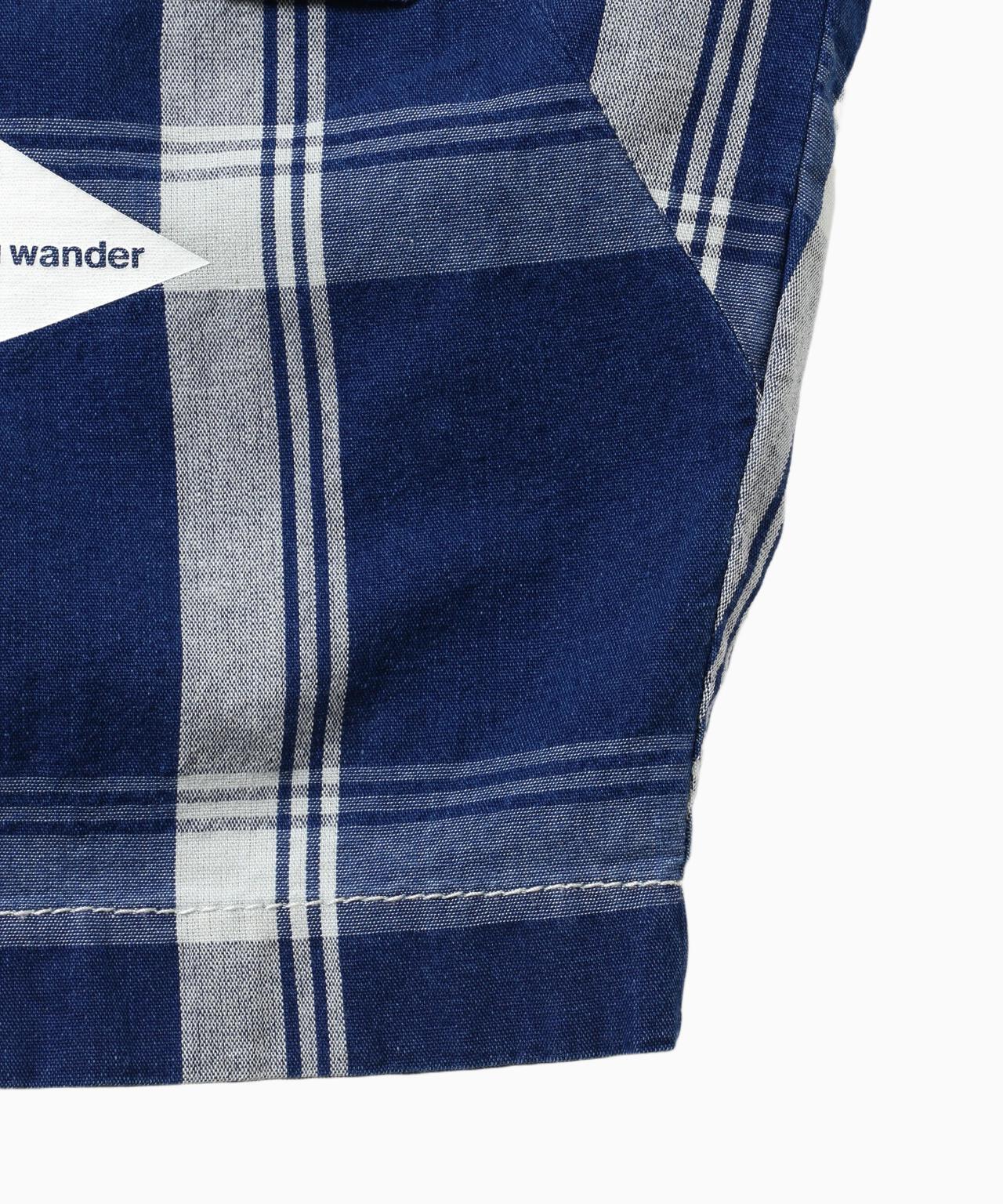 indigo check SS pullover (W)