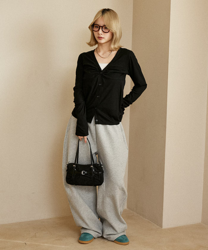 Layered-style V-neck cardigan limited edition