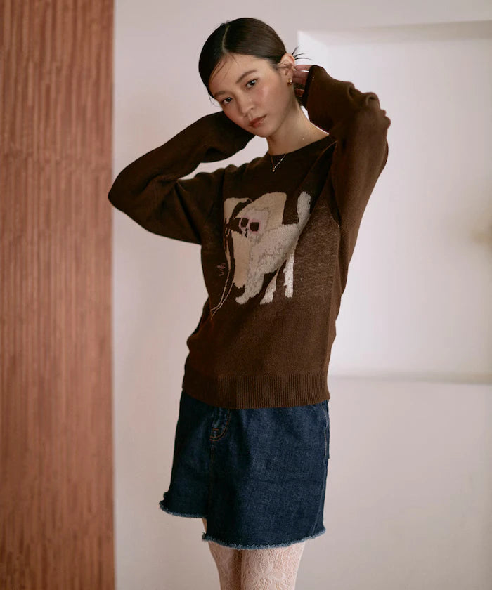 Sweat-like Animal Jacquard Knit
