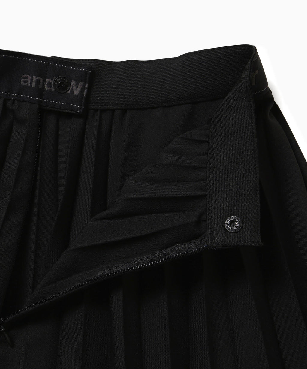 PE melange twill pleats skirt (W)