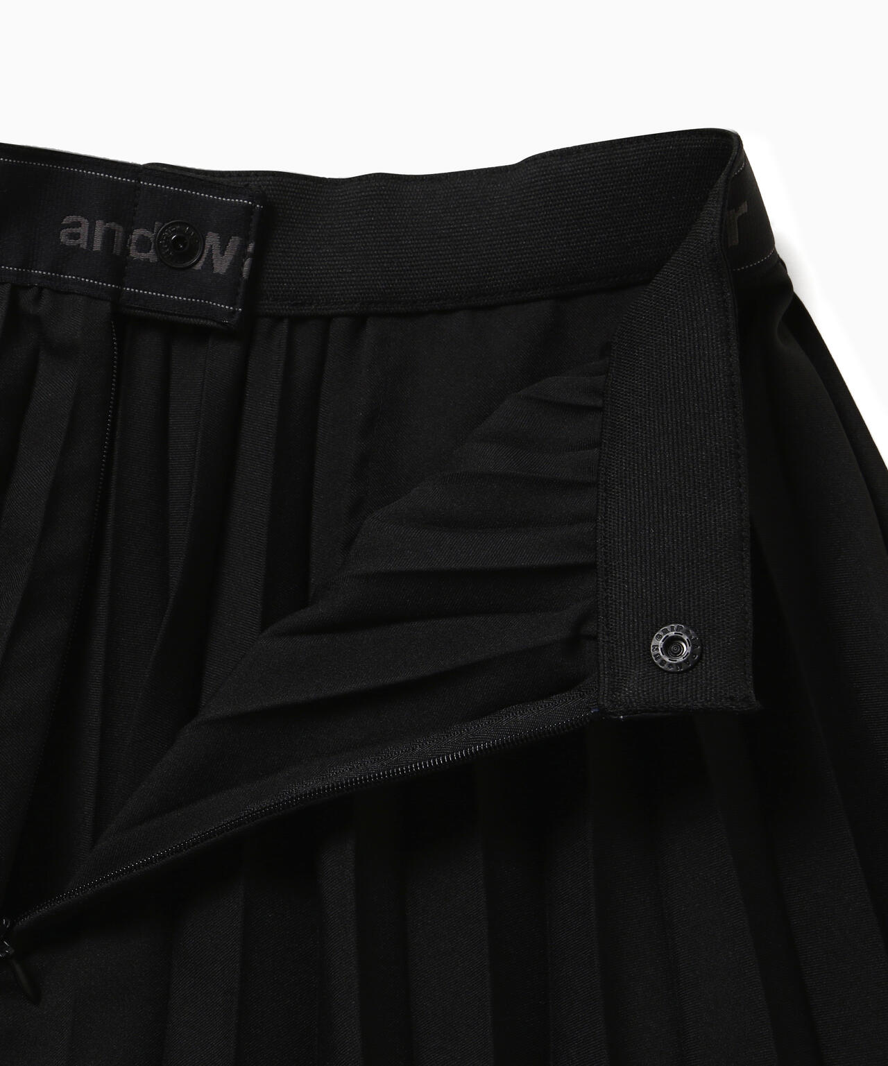 PE melange twill pleats skirt (W)