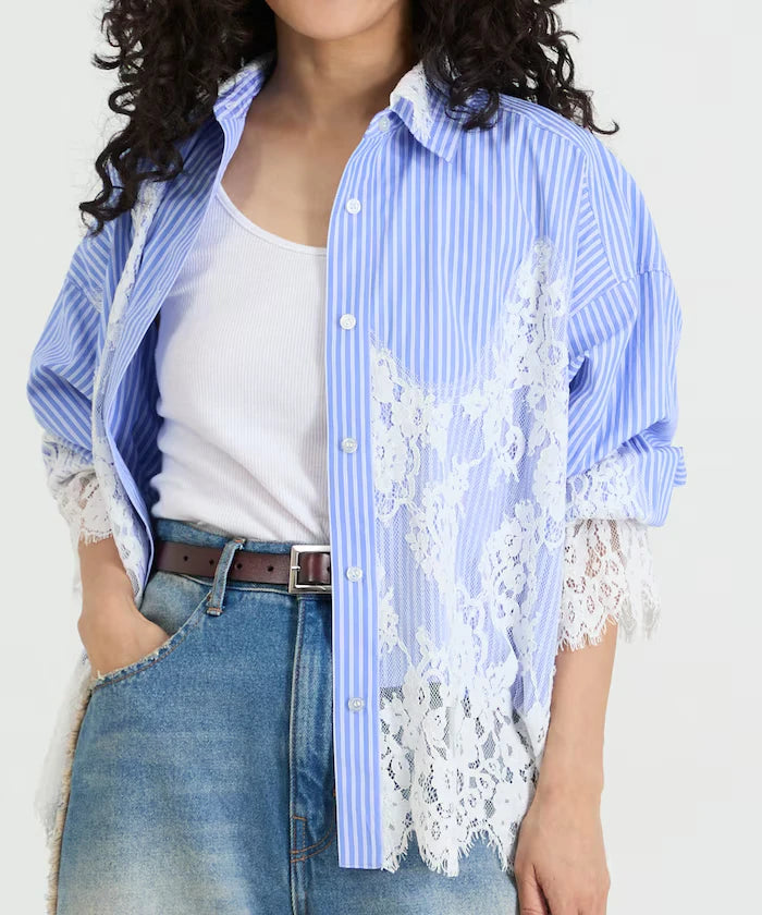 Lace Docking Stripe Shirt