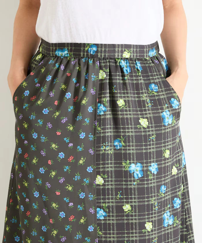Floral Satin Skirt