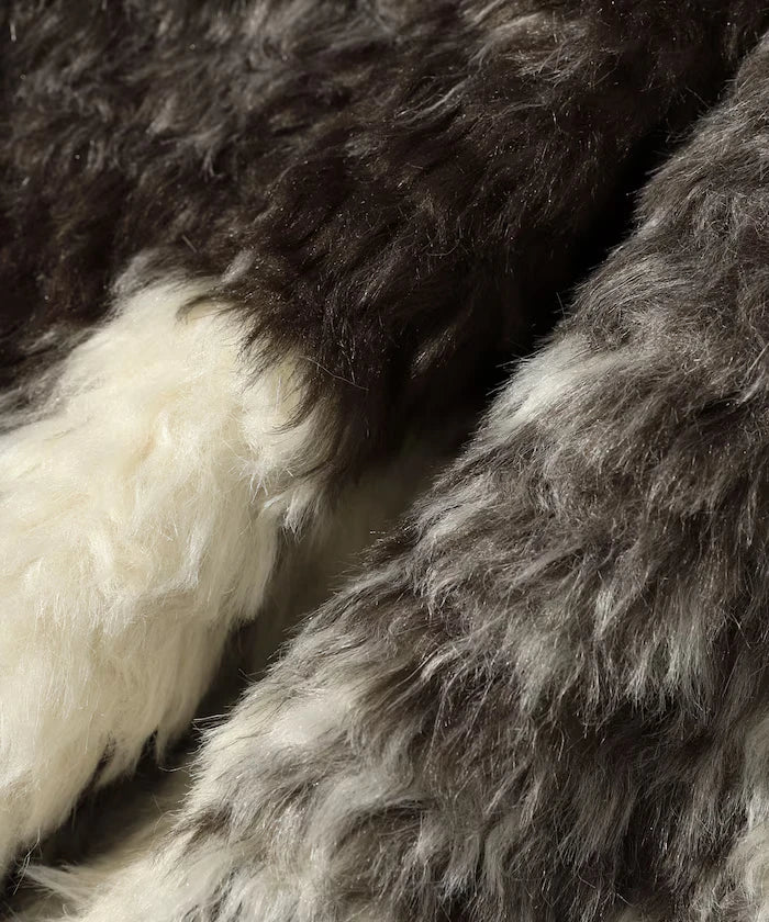 Peplum Silhouette Cow Print Fake Fur Vest