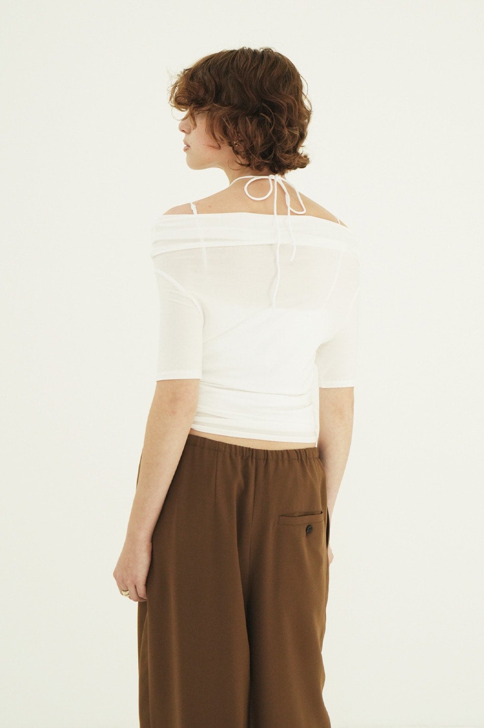 DRAPED OFF SHOULDER H/S TOPS