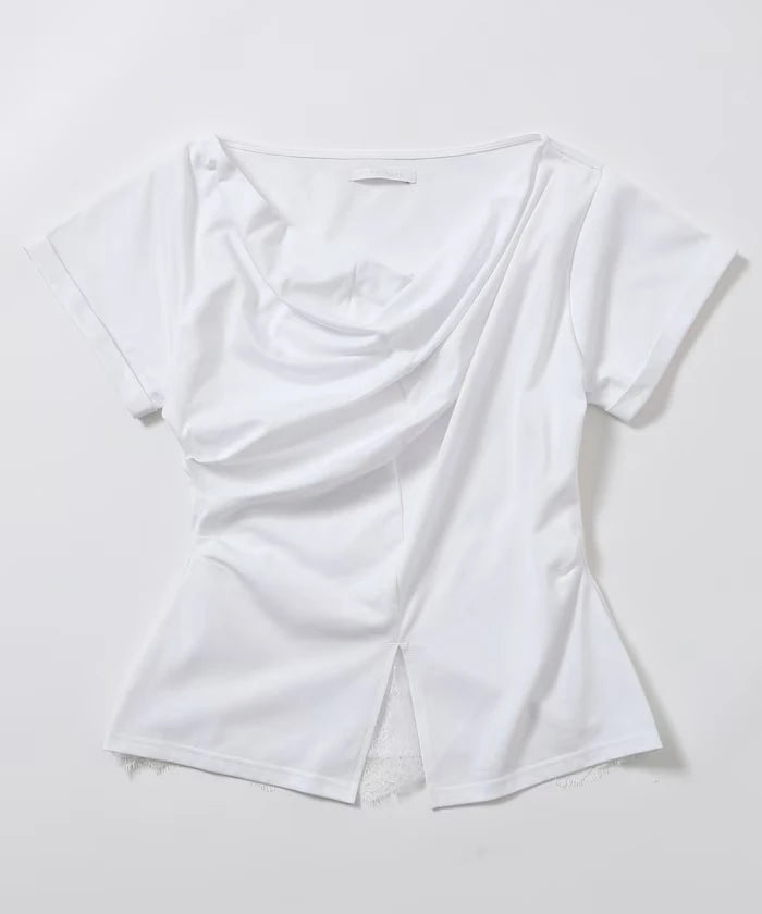 Lace Docking Draped Neck Top 【Limited Edition】