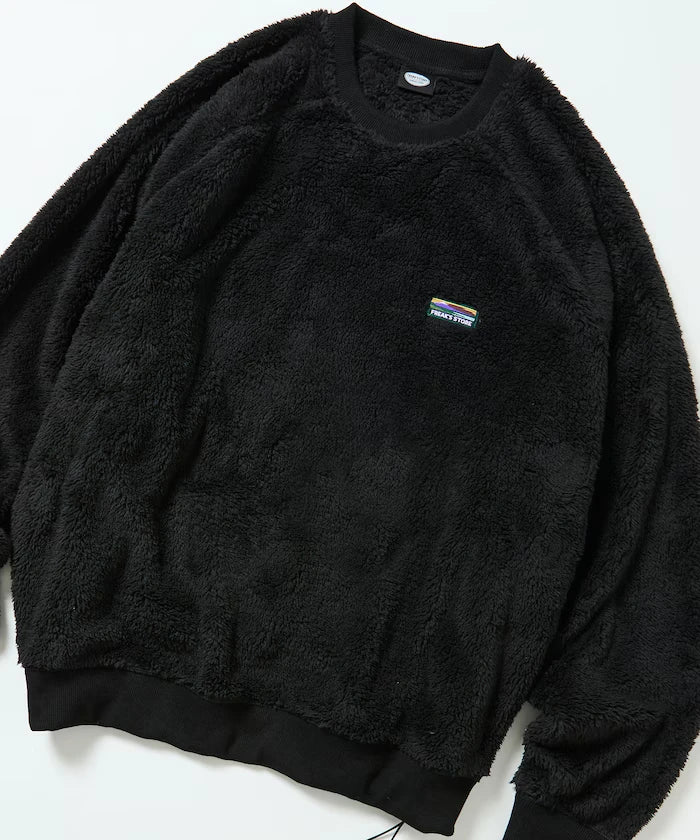 Relaxed Fit Raglan Sleeve Shaggy Fleece Pullover