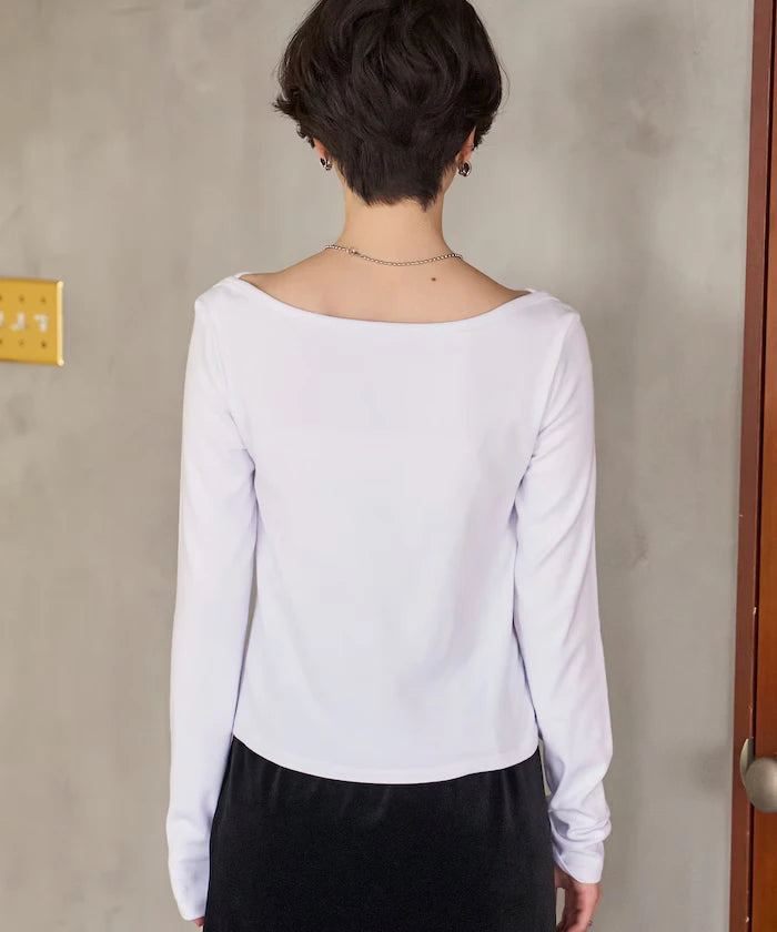 Many Button Cotton Modal Long Sleeve T-Shirt