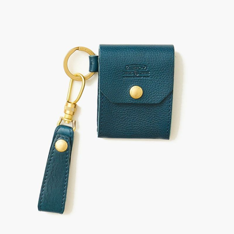 OILED SHRINK LEATHER COIN CASE/NAVY
