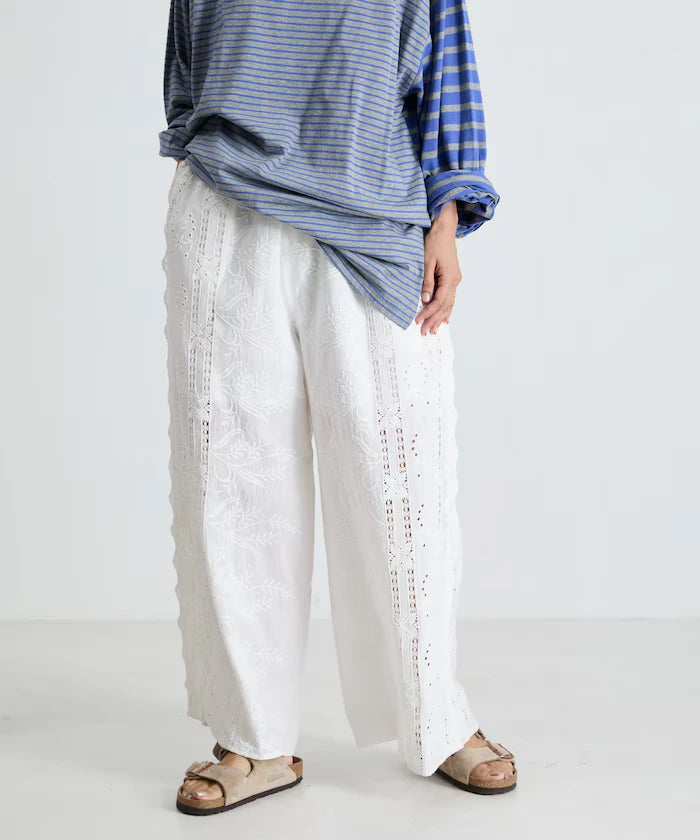 Cutwork Embroidered Easy Pants