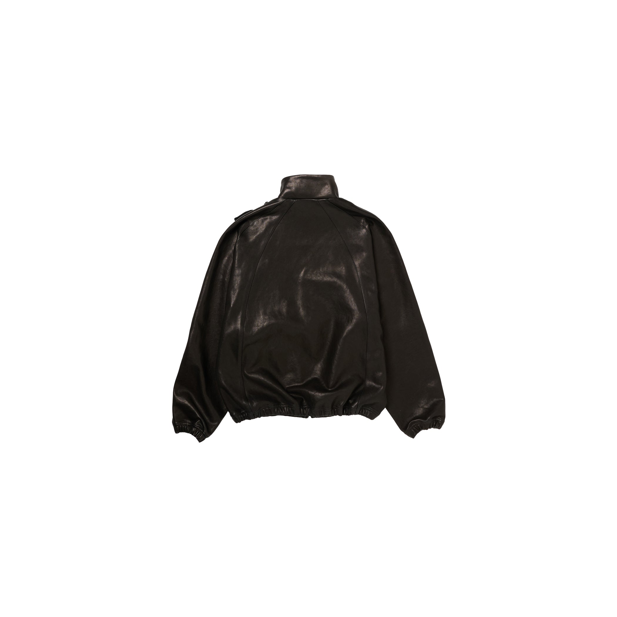 BASKETBALL SHOE POCKET LEATHER JACKET : BLACK