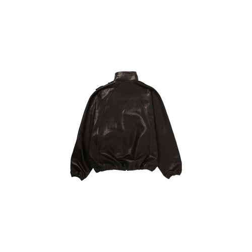 BASKETBALL SHOE POCKET LEATHER JACKET : BLACK