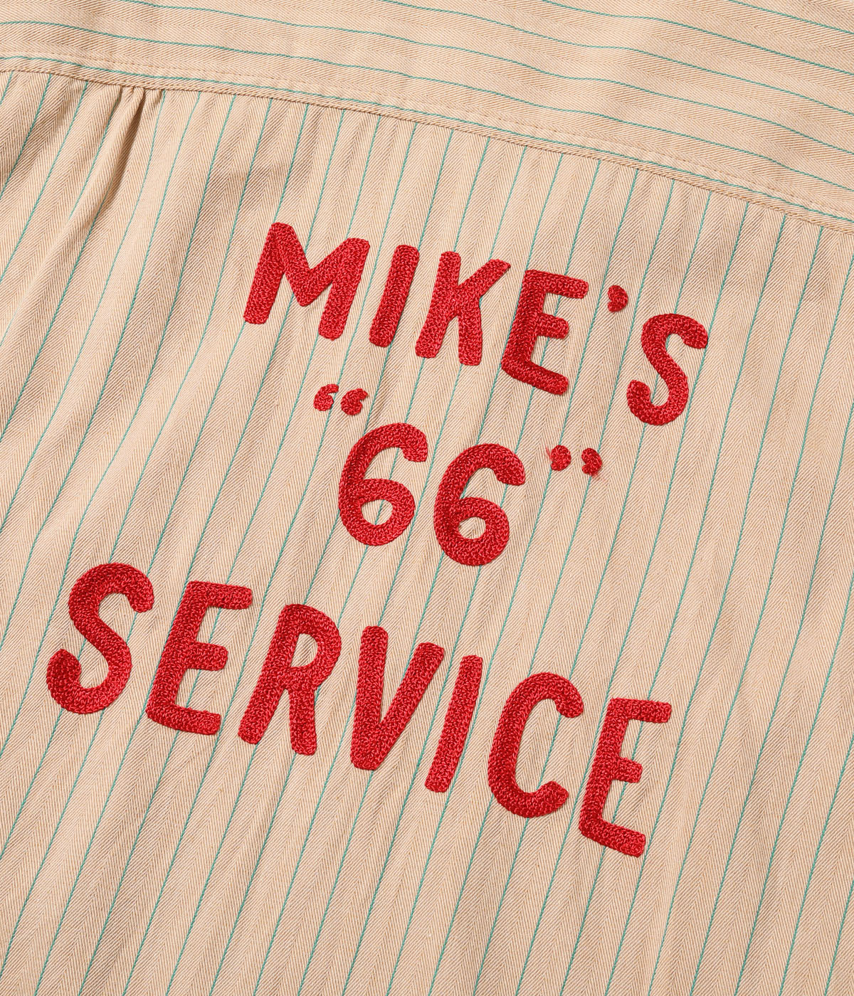 COKE STRIPE WORK SHIRT with CHAIN EMBROIDERED