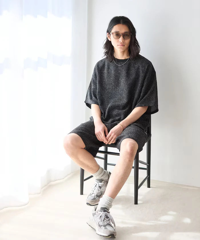 Dry Touch Summer Tweed Short Sleeve Crew Neck
