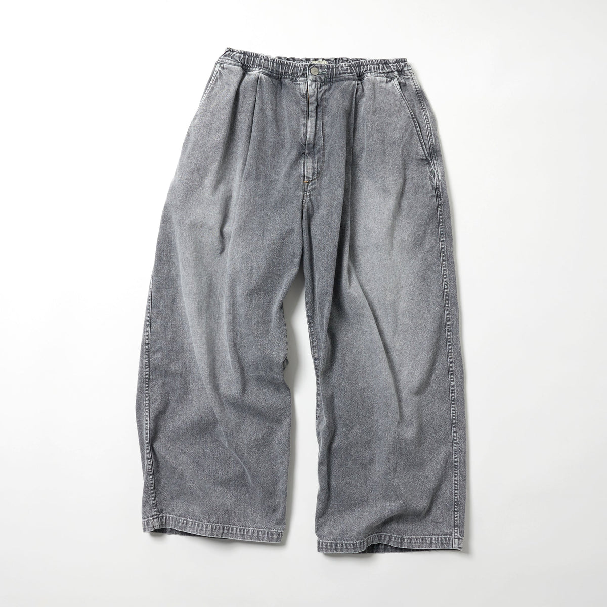 GL42624H / RECYCLED WASTE SUVIN COTTON YARN 10oz. JELT DENIM EASY WODE PANTS BLEACH WASHED