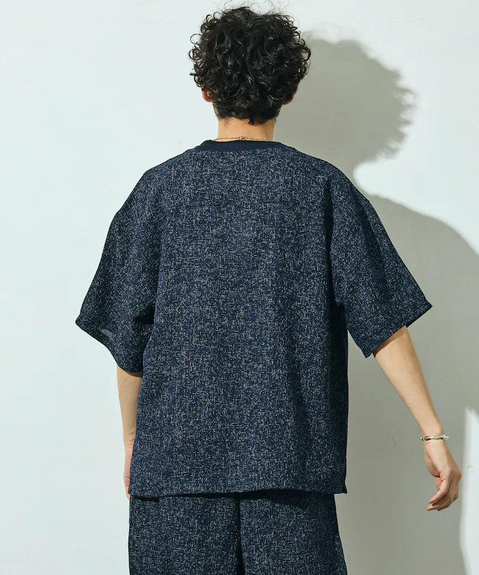 Dry Touch Summer Tweed Short Sleeve Crew Neck