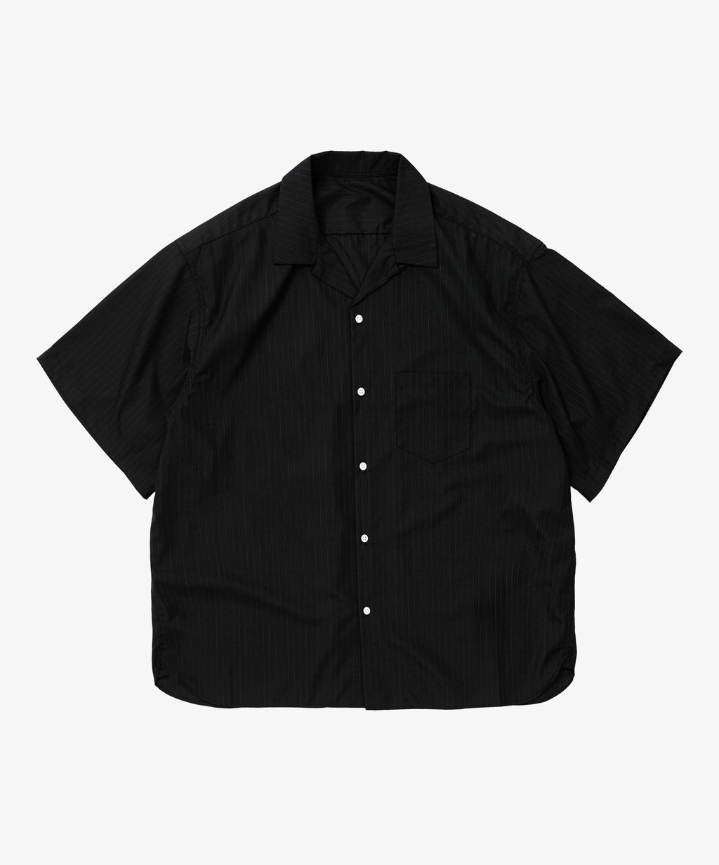 re-engineered overshirt short sleeve black stripe