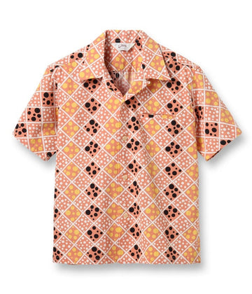 DOBBY COTTON OPEN SHIRT “SQUARE & DOT”