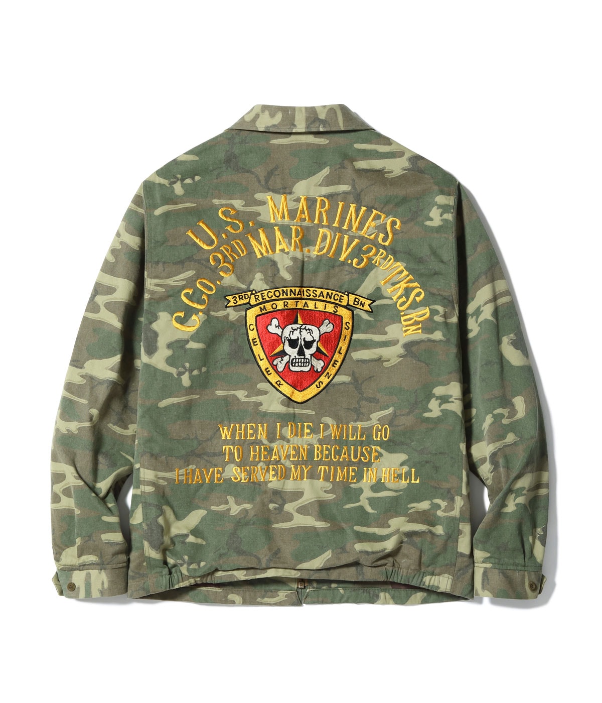 Tour Jacket ERDL Camo U.S. Marine Corps 3rd Mar. Div. 3rd Tks. Bn