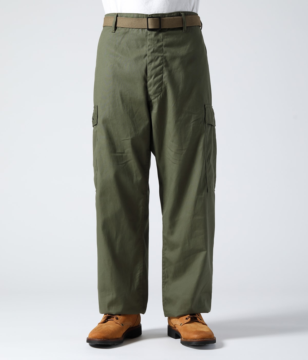 TROUSERS, MEN'S, COTTON WIND RESISTANT POPLIN, OLIVE GREEN, ARMY SHADE 107 SHORT LENGTH