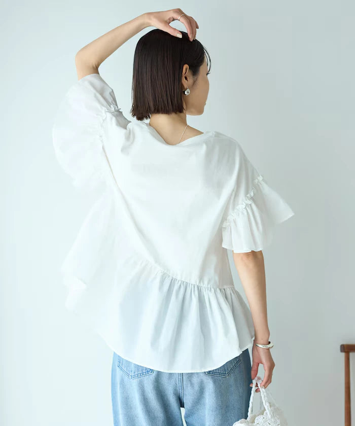 Organic Cotton Frill Sleeve T-shirt