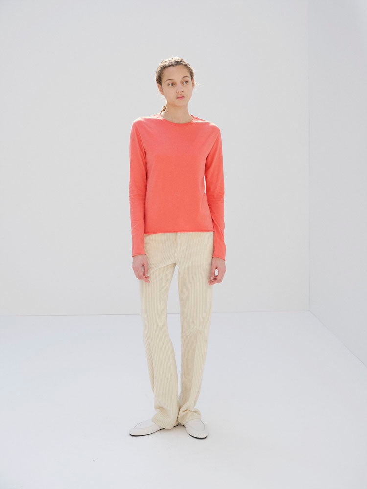 BRUSHED ORGANIC COTTON CASHMERE JERSEY L/S TEE