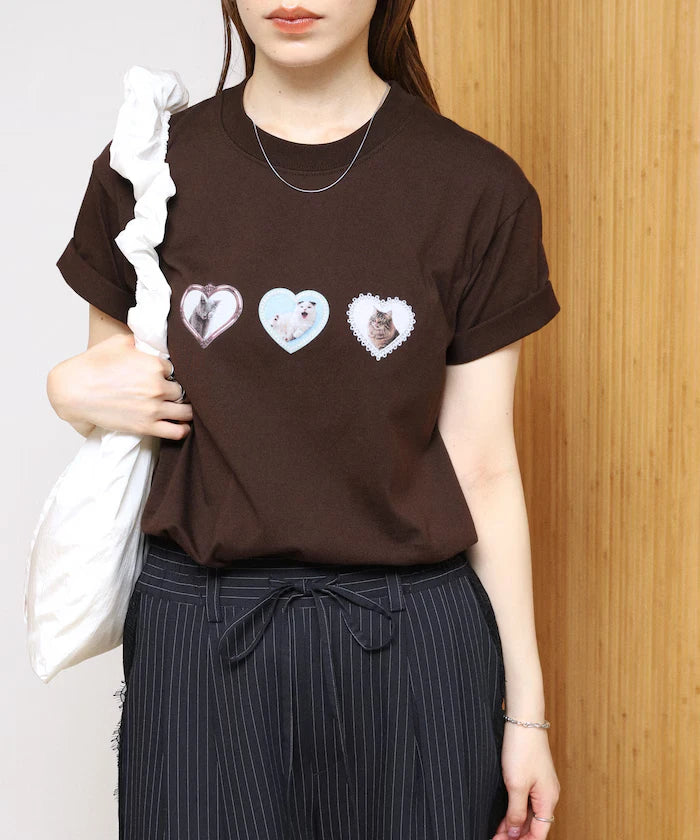 Organic Cotton Animal Heart Print T-Shirt