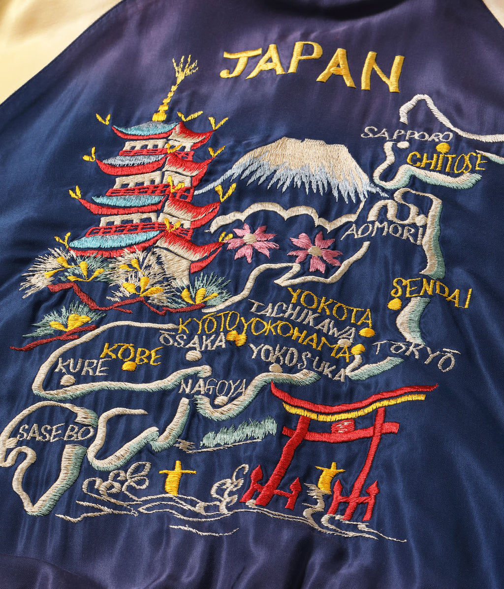 Early 1950s Style Acetate Souvenir Jacket ���EAGLE & DRAGON��� �� ���JAPAN MAP��� (AGING MODEL)