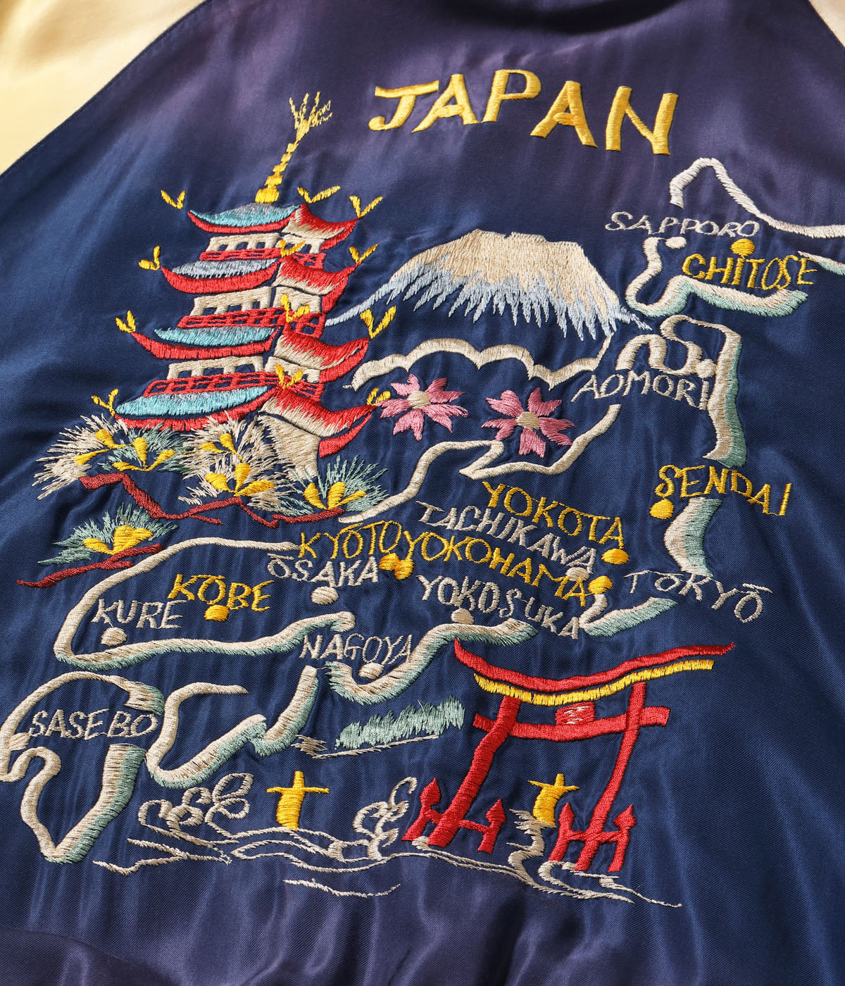 Early 1950s Style Acetate Souvenir Jacket ���EAGLE & DRAGON��� �� ���JAPAN MAP��� (AGING MODEL)