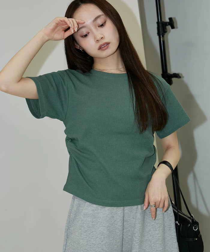 Light Waffle Waist Shirring T-Shirt Limited Edition