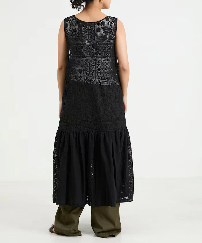 2WAY Lace Tiered Sleeveless Dress