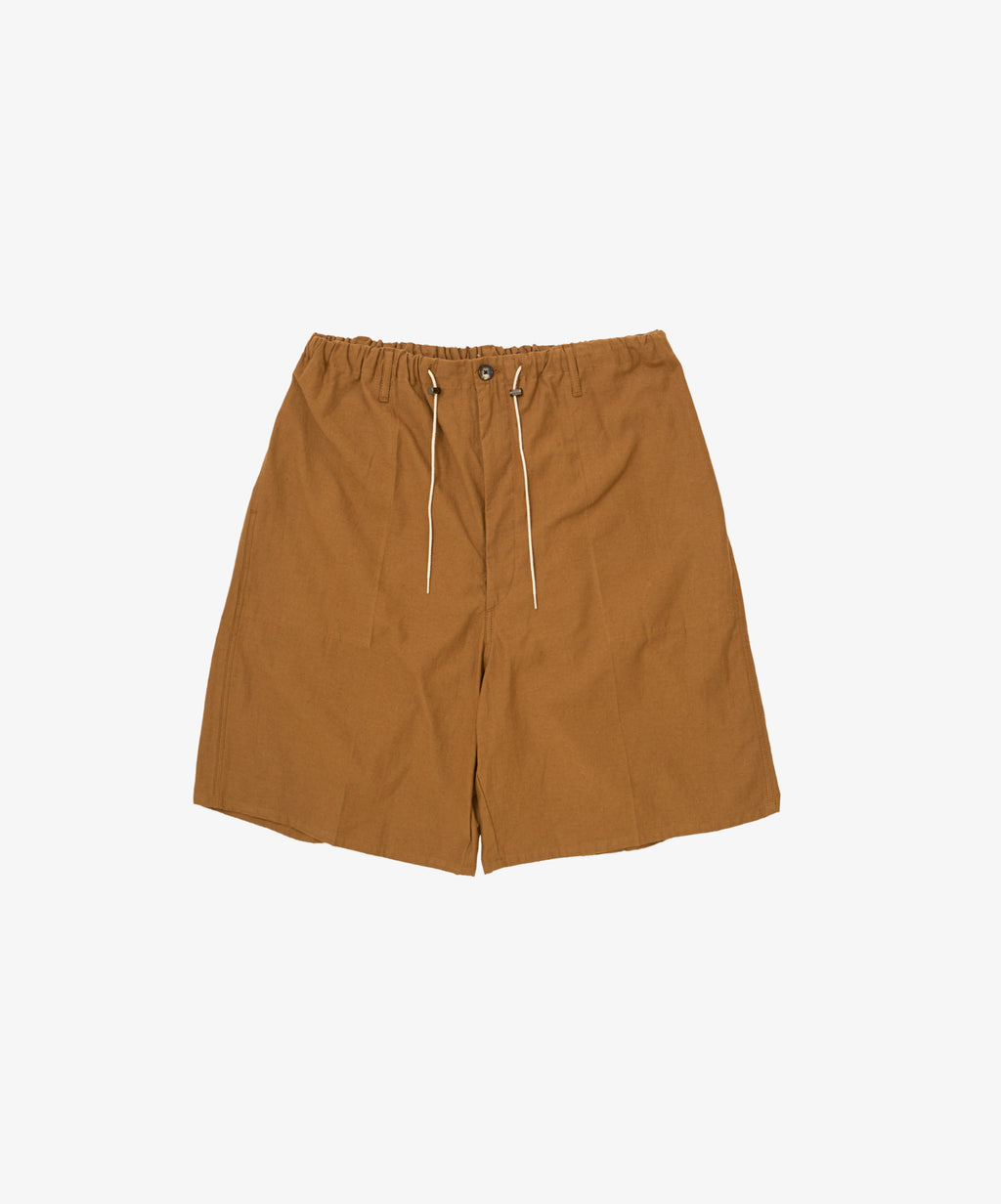circular fatigue short pants back satin brown