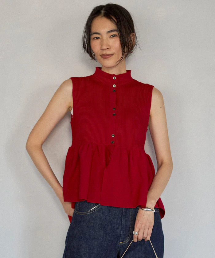 Japan Made Whole Garment Peplum Vest