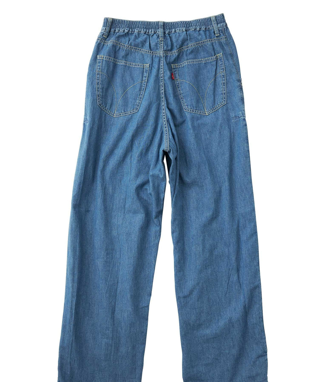Cotton Linen Denim Tuck Pants
