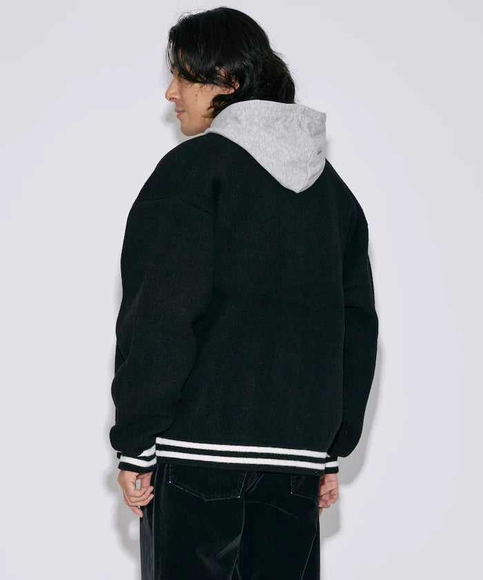 Relaxed Fit Logo Knit Varsity Jacket