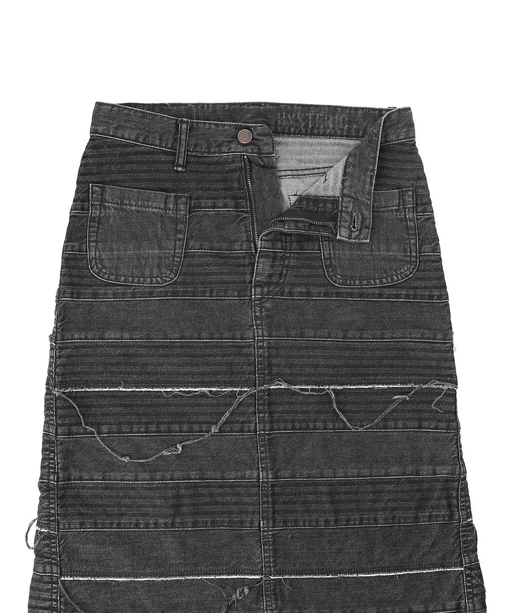 Scratch Long Denim Skirt