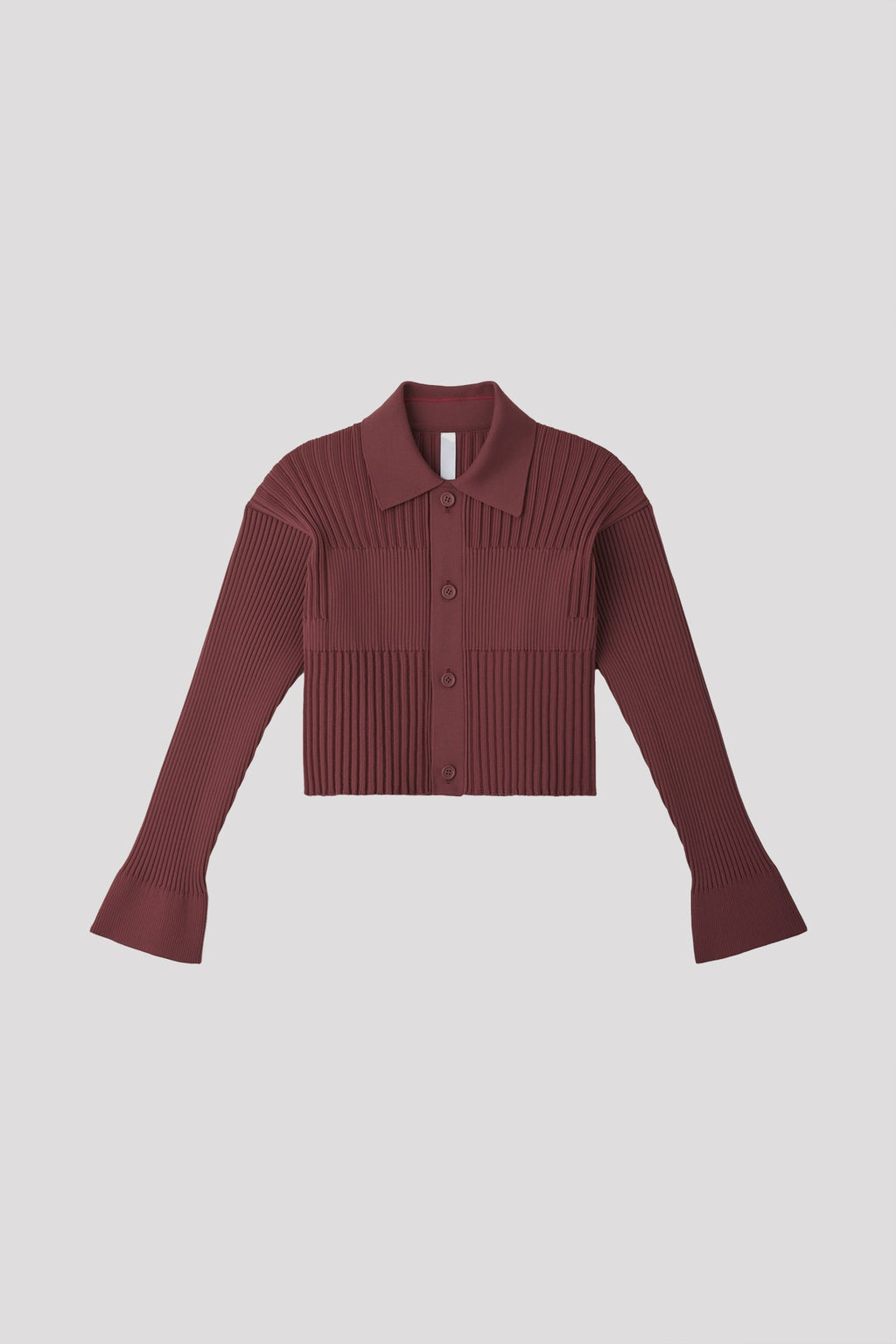FLUTED CROPPED SHIRT CARDIGAN