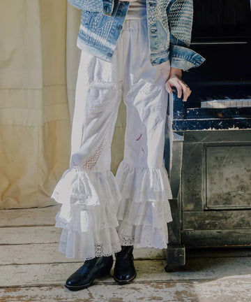 vintage lace tablecloth remake easy pants