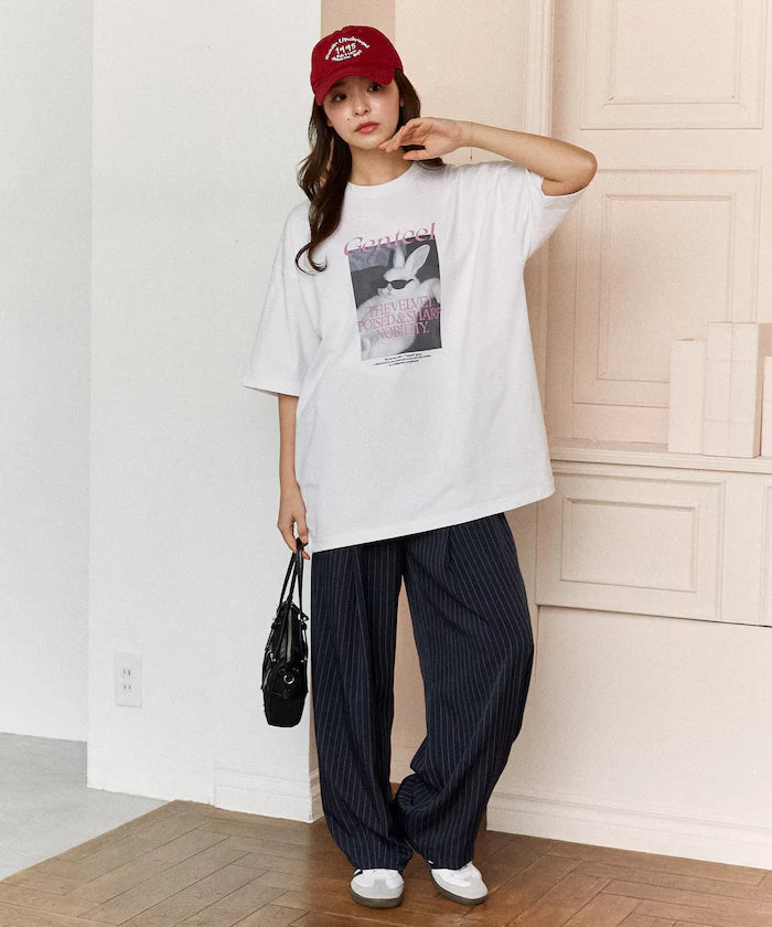 <Functional Material> Genteel Rabbit Print T-Shirt Limited Edition