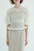 COLOR STITCHED SHIRRING TOPS