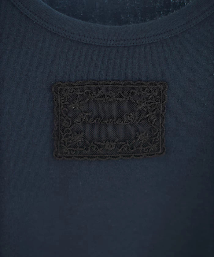 Lace Applique Cotton Modal T-Shirt