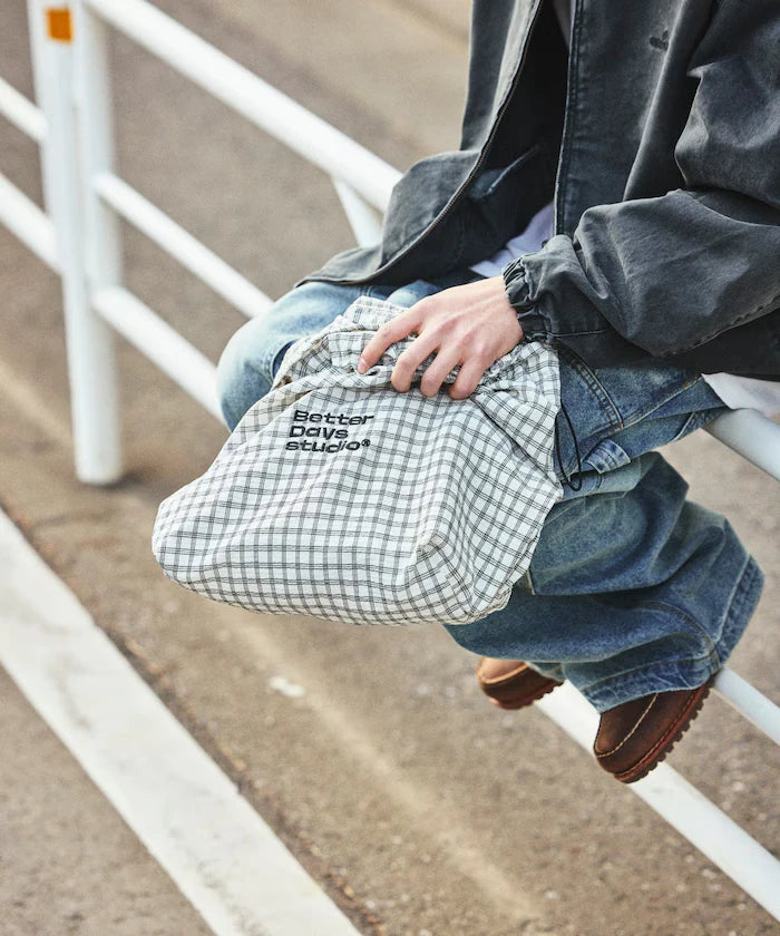 BetterDays Studio × FREAK'S STORE Drawstring Check Tote Bag